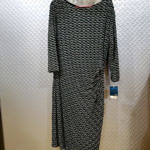 NWT GABBY SKYE shirred comfy blue / green dress (12)